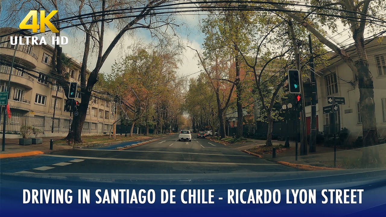 Driving in Santiago de Chile: Ricardo Lyon Street (from Ñuñoa to Providencia) | TimeWarp 3.0 2x | 4K