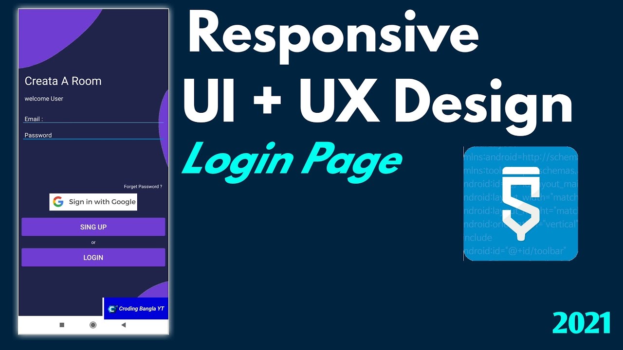 Sketchware UI + UX Design Login Page How to Make High Quality Responsive Login Page #Sketchware 2021