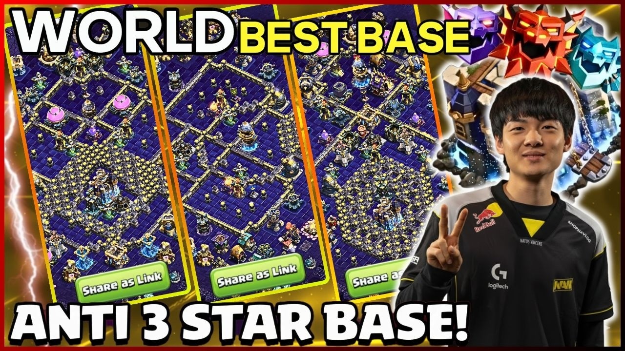 WORLD BEST LEGEND TH18 ANTI 3 STAR - TOP LEGEND + WAR BASE WITH COPY LINKS! TH18 RANK BATTLE BASE!