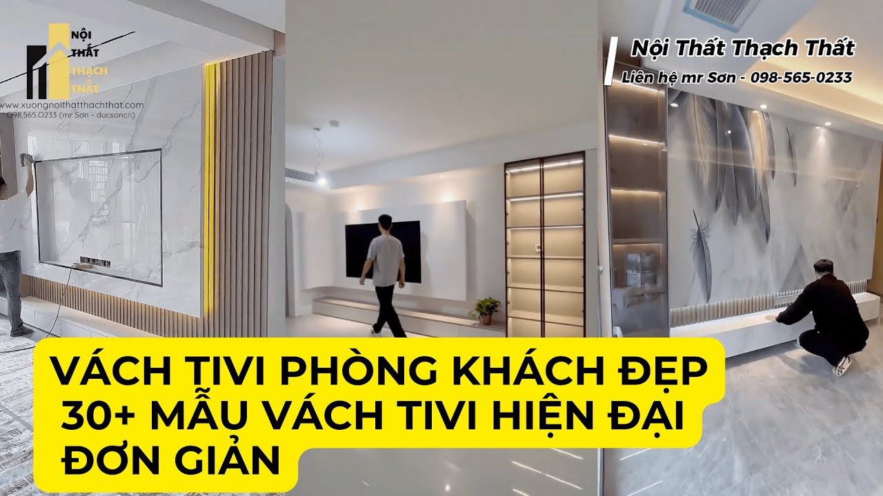 Vách Tivi Phòng Khách Đẹp 2025 – 30+ Mẫu Vách Tivi Hiện Đại Đơn Giản