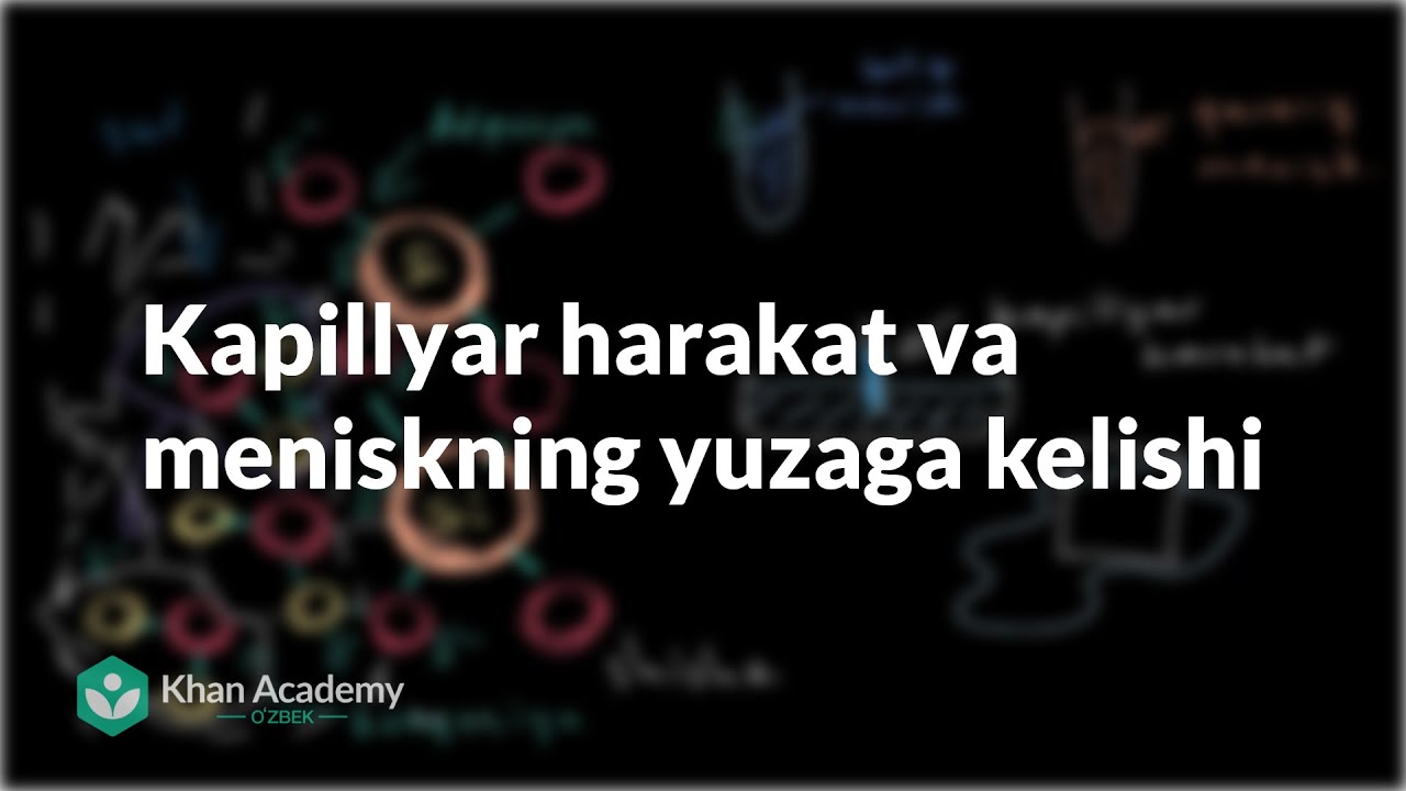 Kapillyar harakat va meniskning yuzaga kelishi | Suv, kislotalar va asoslar | Biologiya