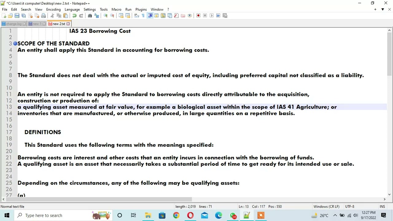International Accounting Standard  23 , Borrowing Cost #IAS #accountingstudy #ifrsaccounting