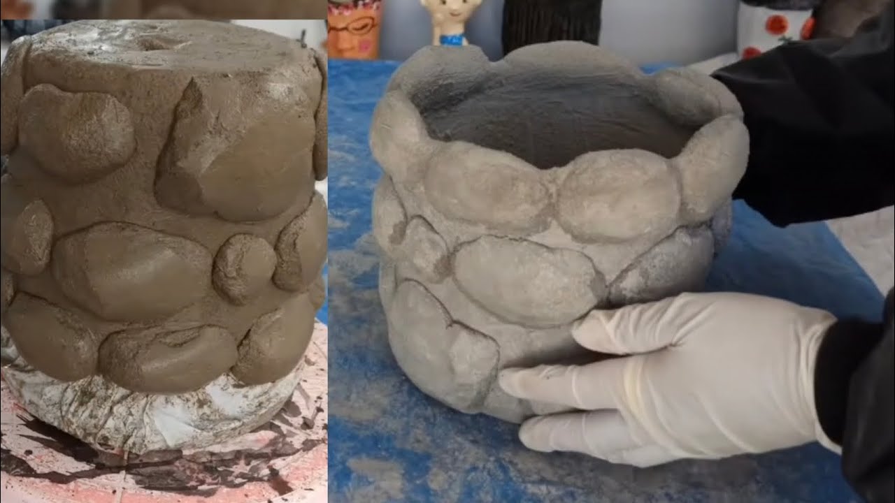 Así realice est maceta roca 