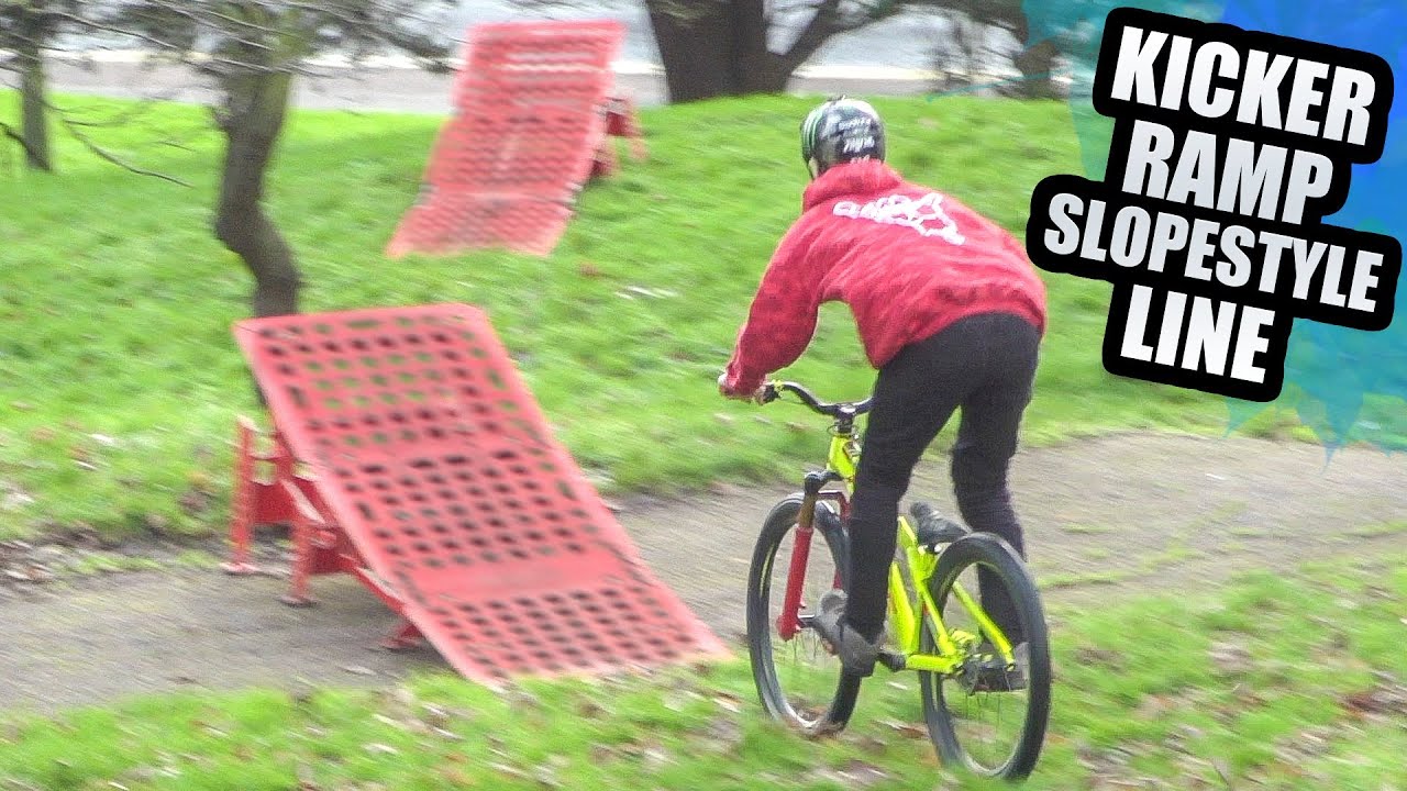 RIDING THE KICKER RAMP SLOPESTYLE LINE - URBAN MTB FREERIDE