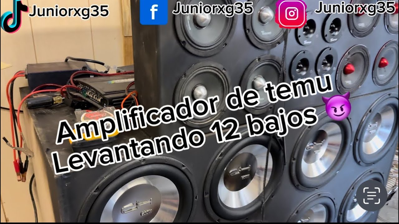 Amplificador De Temu conectado a 12 bajos y 8 medios rangos 👀
