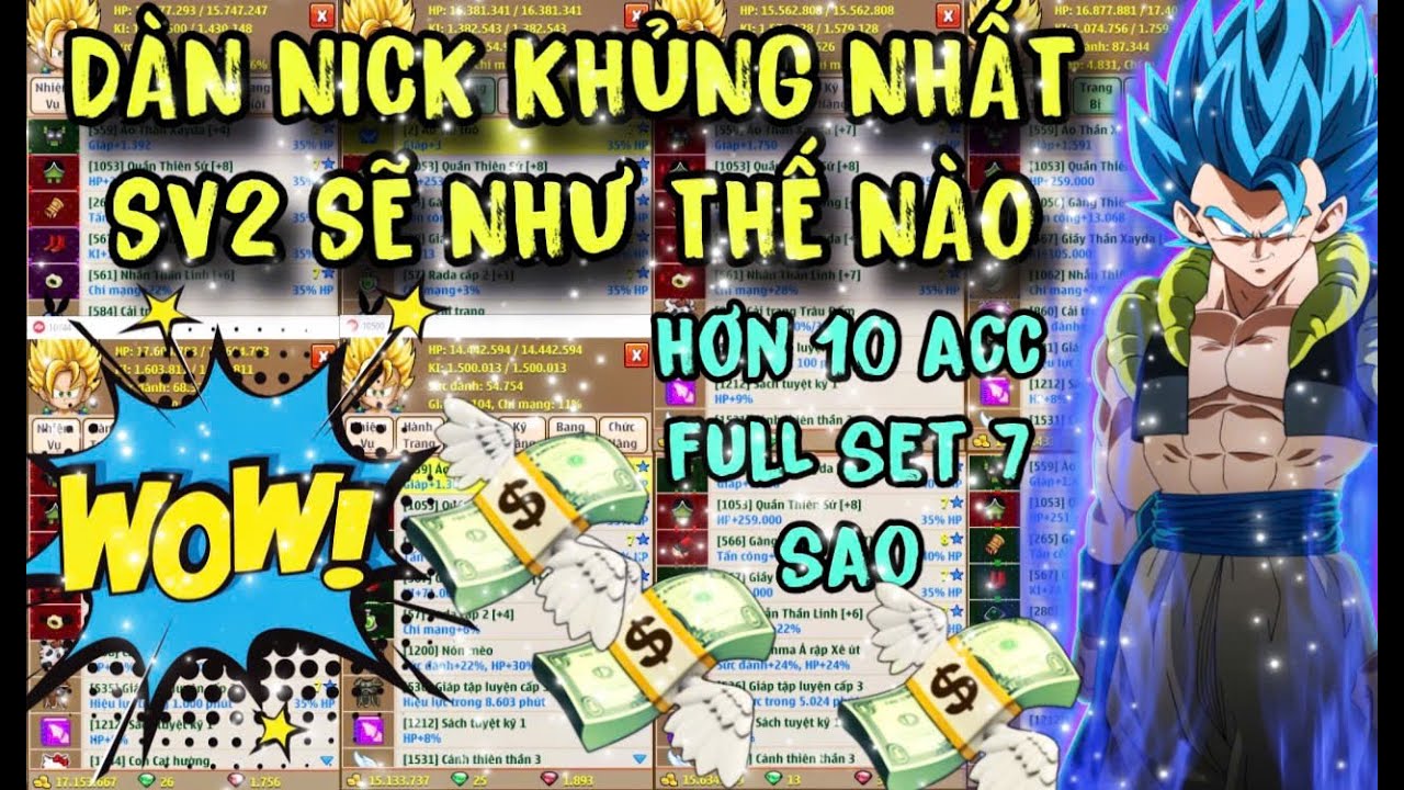 Ngọc Rồng Online - Comback , Review Dàn Nick Trùm Sv2 Của Khánh Vàng... Có Tiền Chưa Chắc Mua Được !