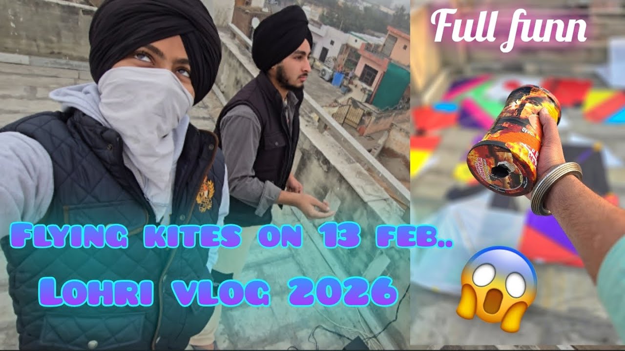 Flying kites on 13 feb.. 🚀 full funn😎😂 #flyingkitehouse #kites #kiteseason #lohrivibes #vlogs 