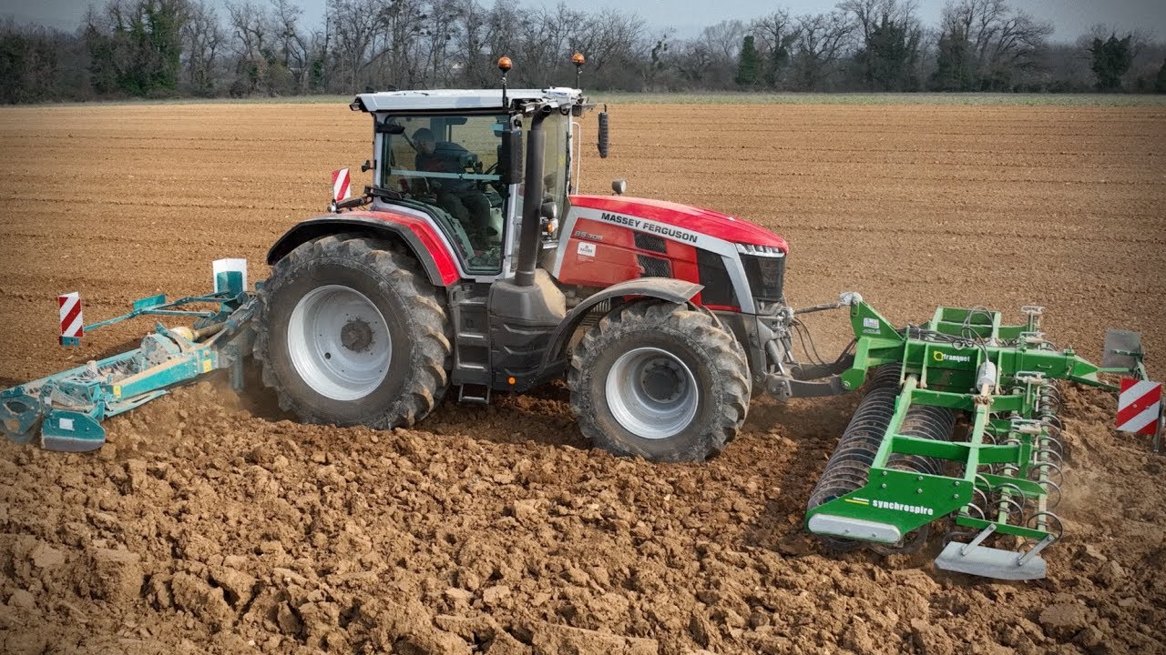 8s305 aux reprises de labour - Rotative 6m Sulky - Bi-Syncrospire Franquet