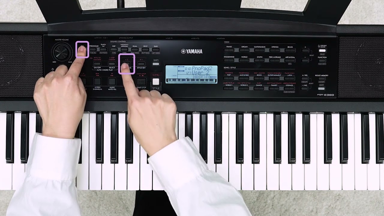 Yamaha Portable Keyboard PSR-E383 / YPT-380 Tutorial Video 12 - Recording