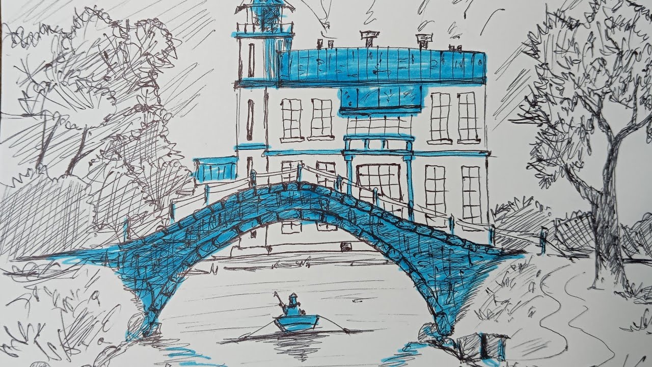 Drawing black pen.