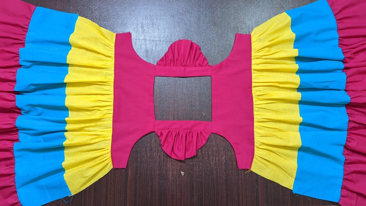 How to cut and stitch baby girl frock with strips || Easy baby girl frock cutting and stitching