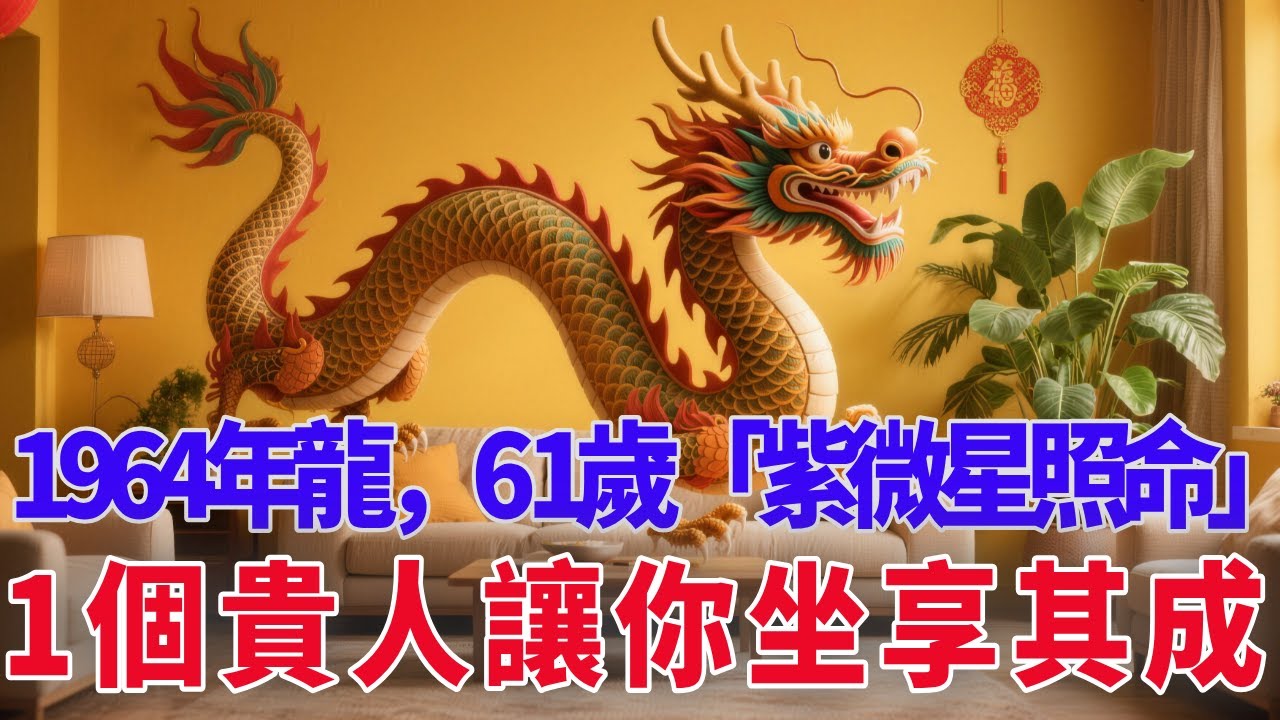 紫微星照命！1964年屬龍人，61歲「天虎降福」！你命中的「1個貴人」竟是他，後半生讓你「坐享其成」！