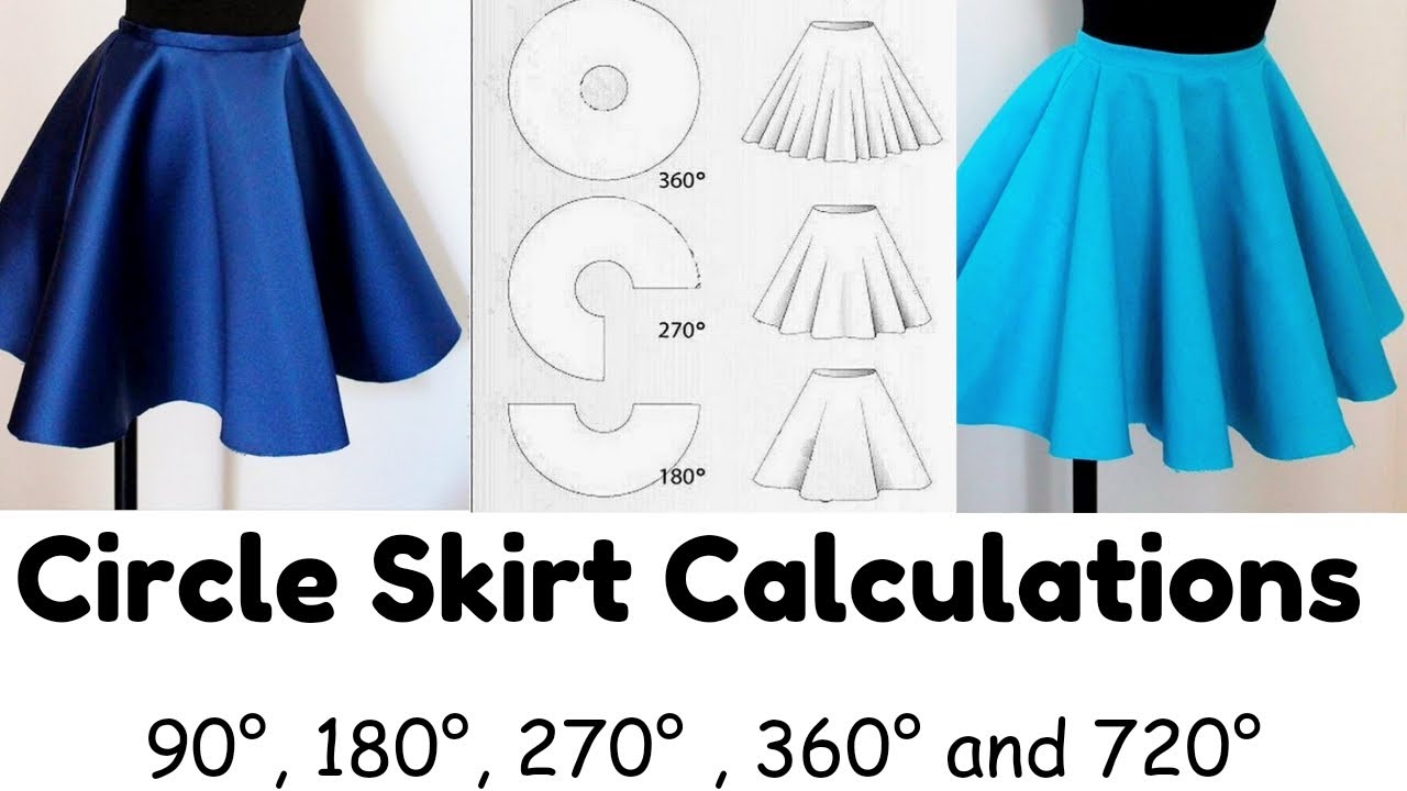 Circle Skirt RADIUS calculation tutorial for 90° 180° 270° 360° beginners level