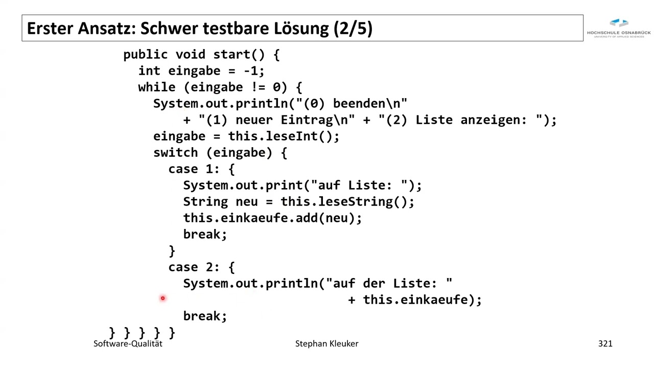 SQ VL09 Konsole und WebserviceTests