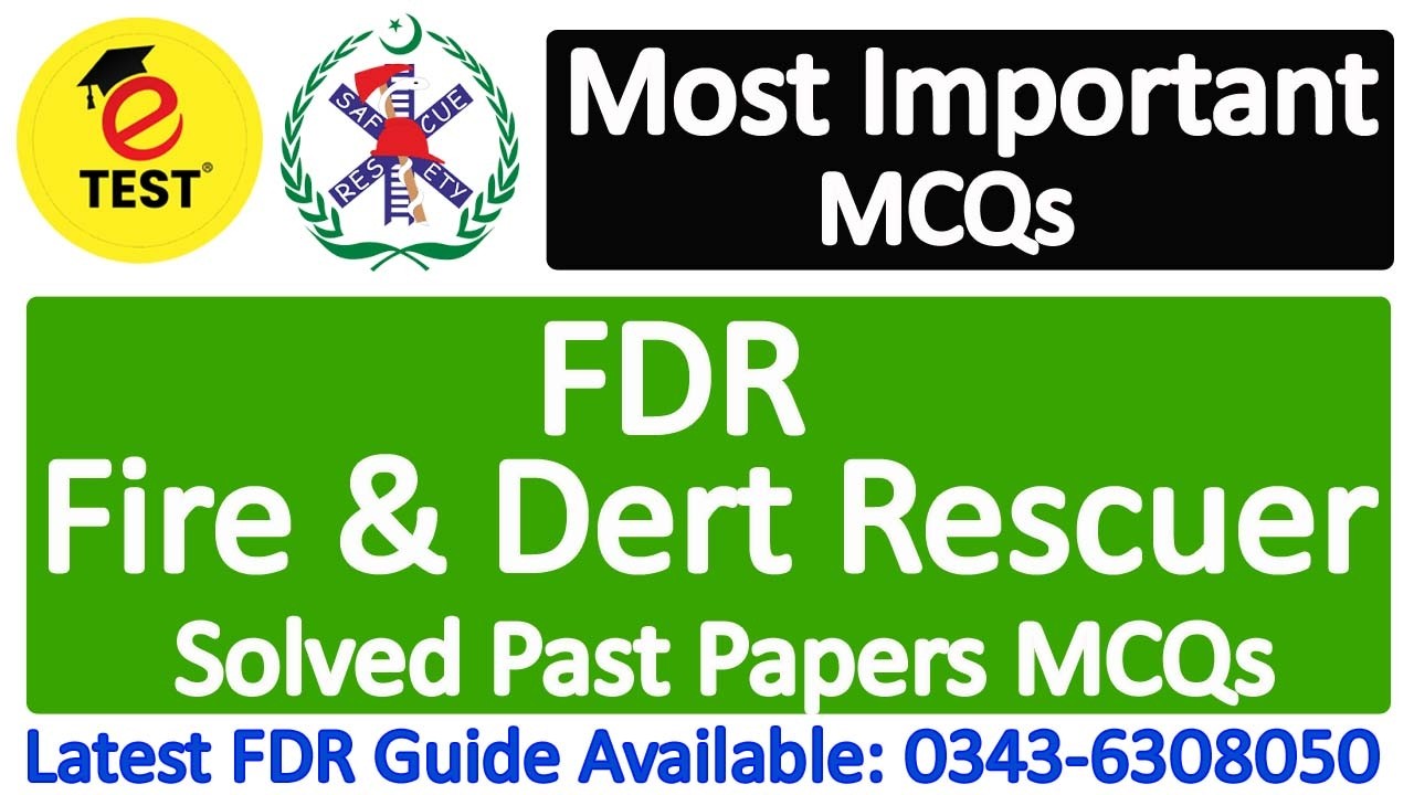 FDR Solved Past Papers MCQs || Fire and Dert Rescuer Paper Pattern MCQs || FDR Rescue 1122 MCQs