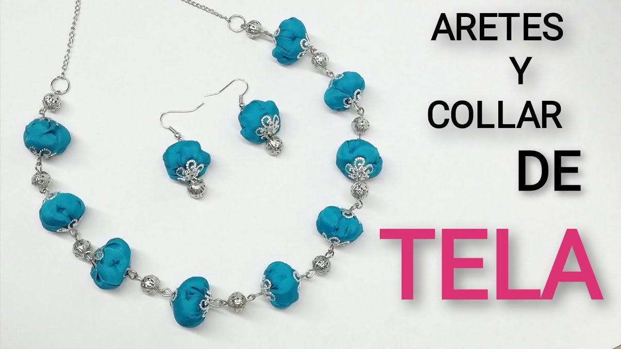 DIY / ARETES Y COLLAR HECHOS CON TELA. BISUTERIA RECICLADA ♻️