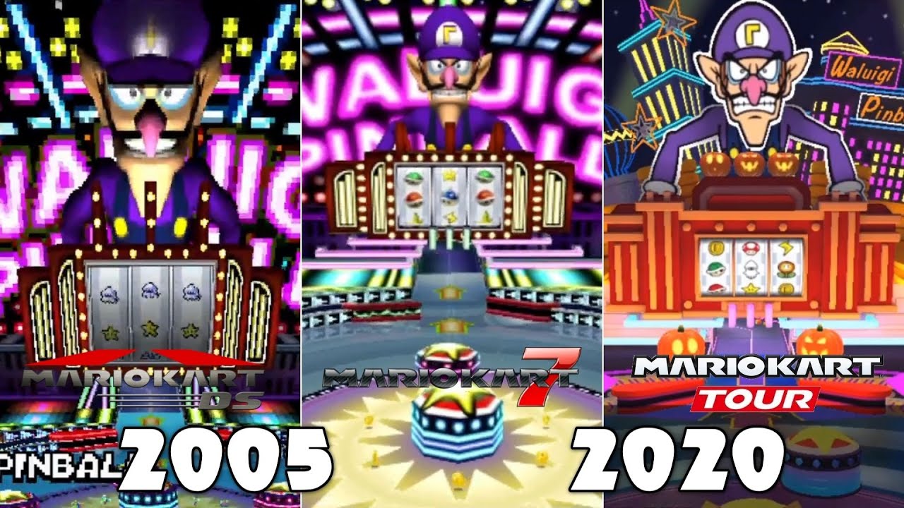 Evolution Of DS Waluigi Pinball Course In Mario Kart Games [2005-2020]