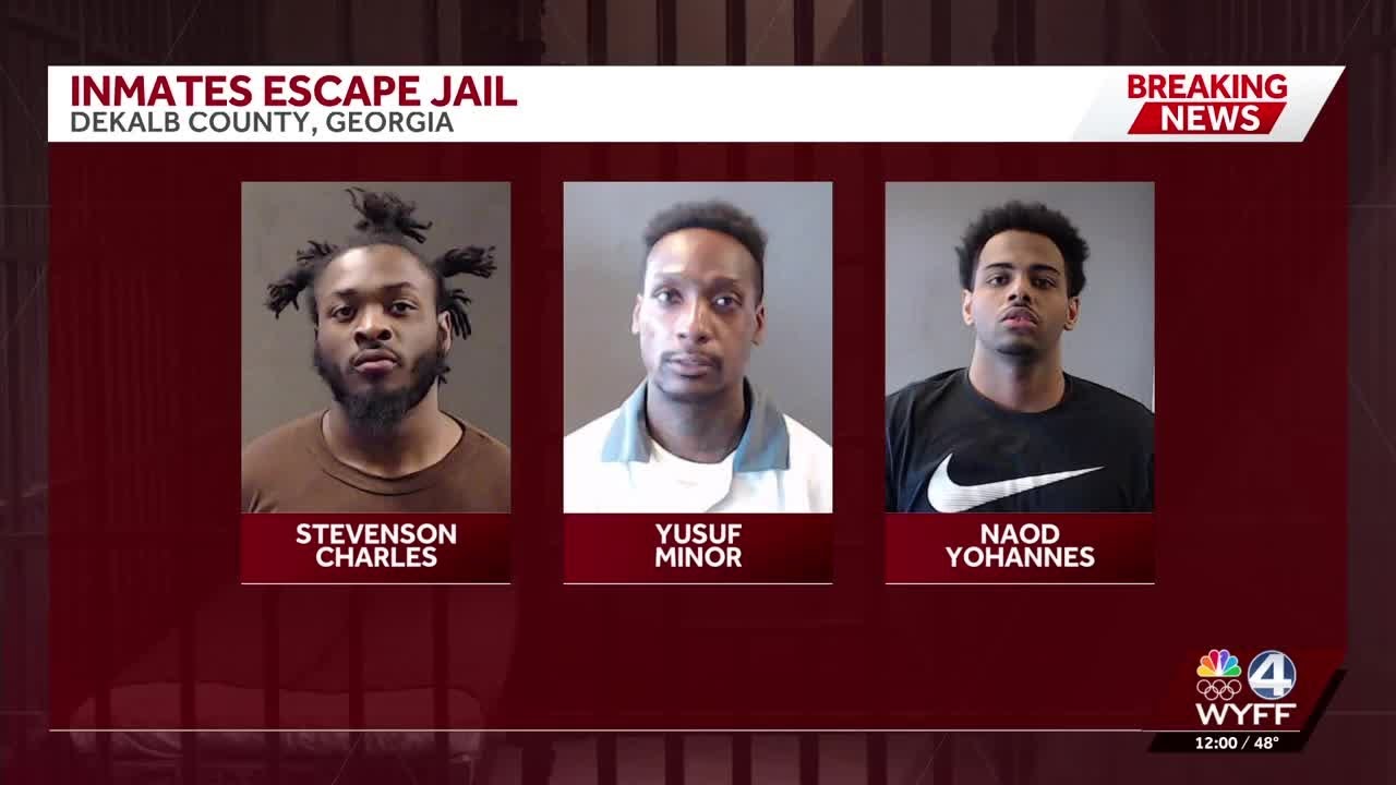 Authorities search for three escaped inmates in DeKalb County, Georgia