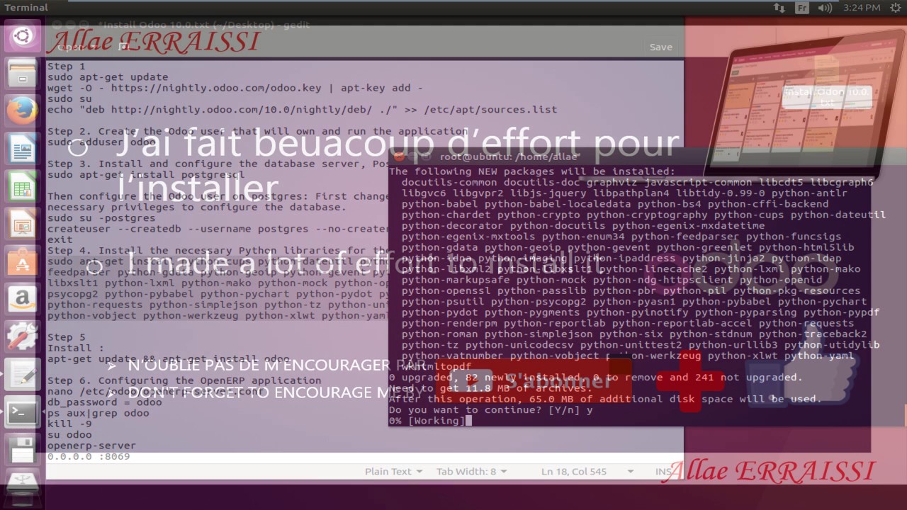 Install Odoo 10.0 (OpenErp) on Ubunto 16.04.1