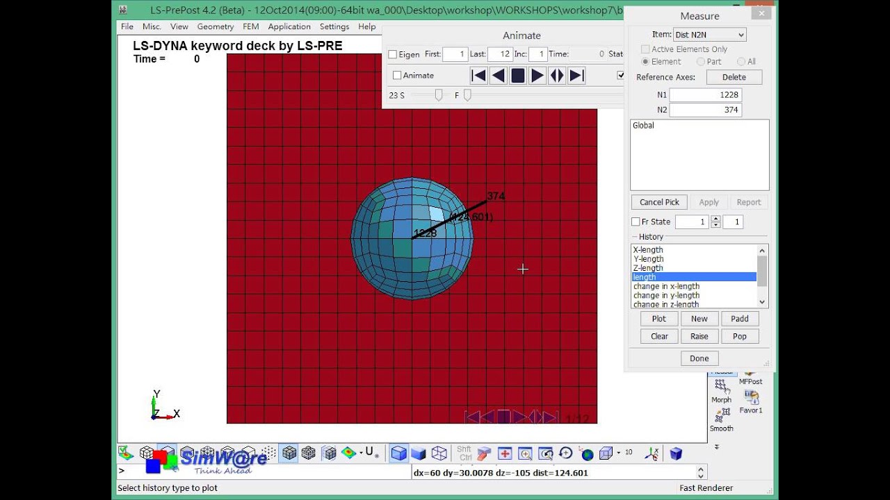 LS-PrePost Workshop07 - Plot a Measured Value