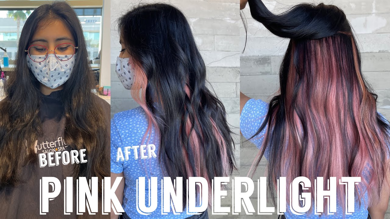 Rosegold Pink Underlights on Virgin Hair | Bold Hair Transformation