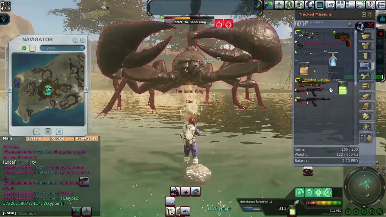 Crazy Rifle Sand King Hunt with Red D in Entropia Universe