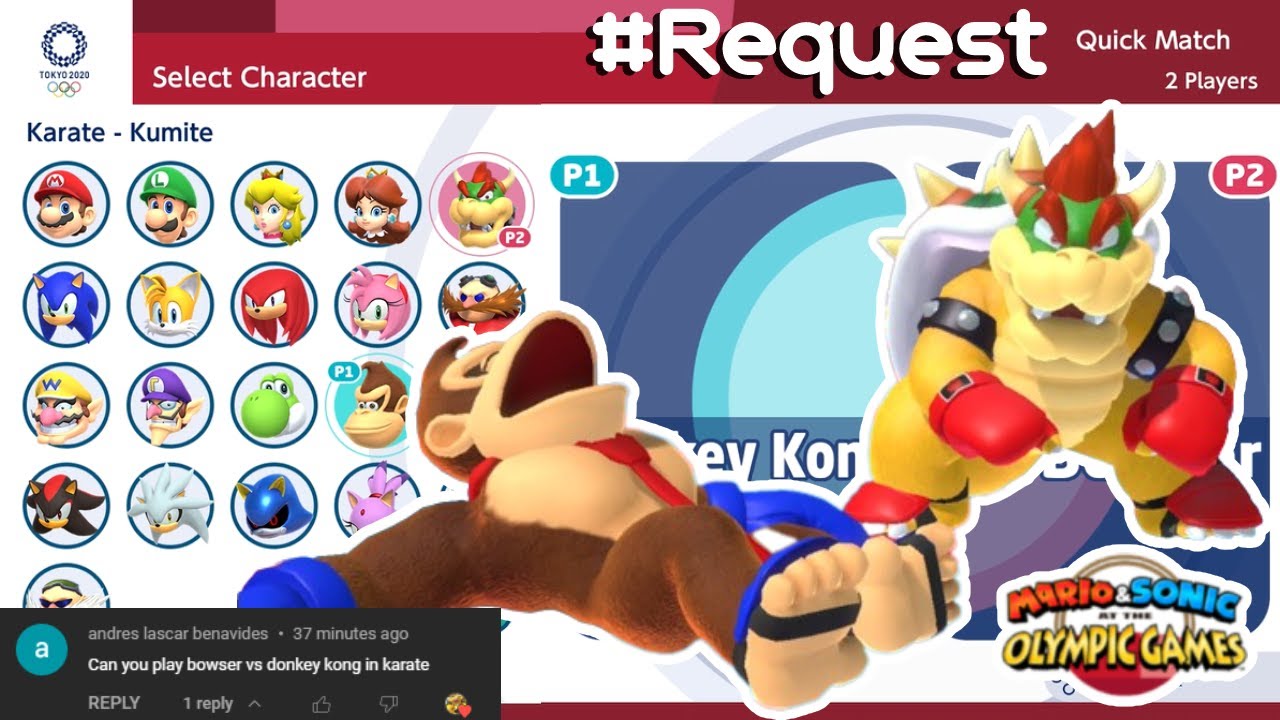 Mario & Sonic at the Olympic Games Tokyo 2020 : Gameplay (2 Players) Donkey Kong VS Bowser