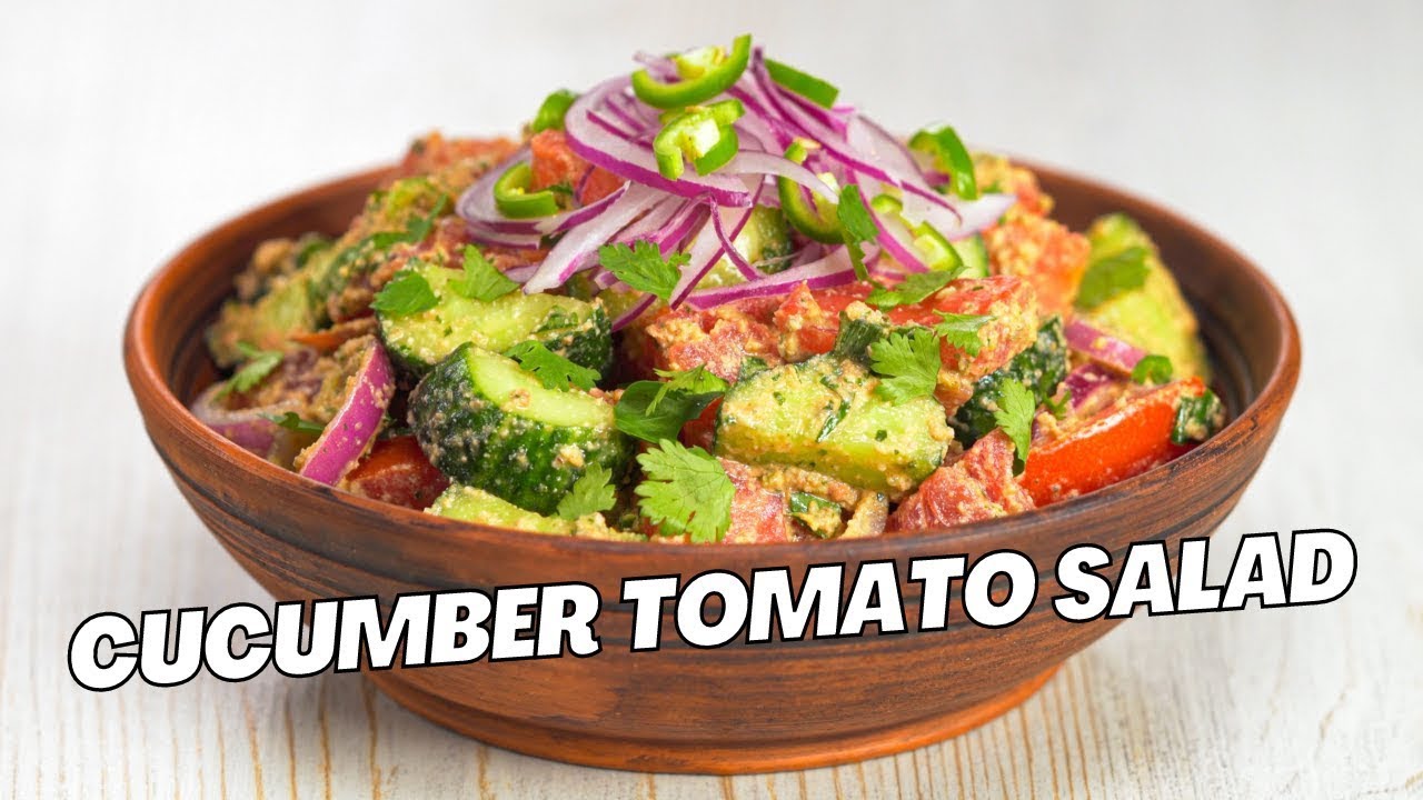 Georgian CUCUMBER TOMATO SALAD. Healthy & Easy Tomato Cucumber Onion Salad. RECIPE IN 20 MINUTES.