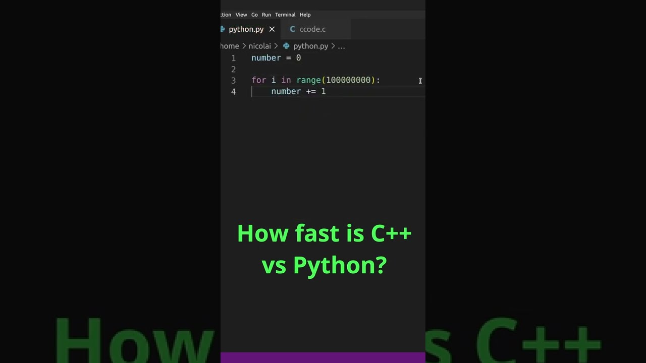 Тест скорости C и Python #cpp #python #программирование #код