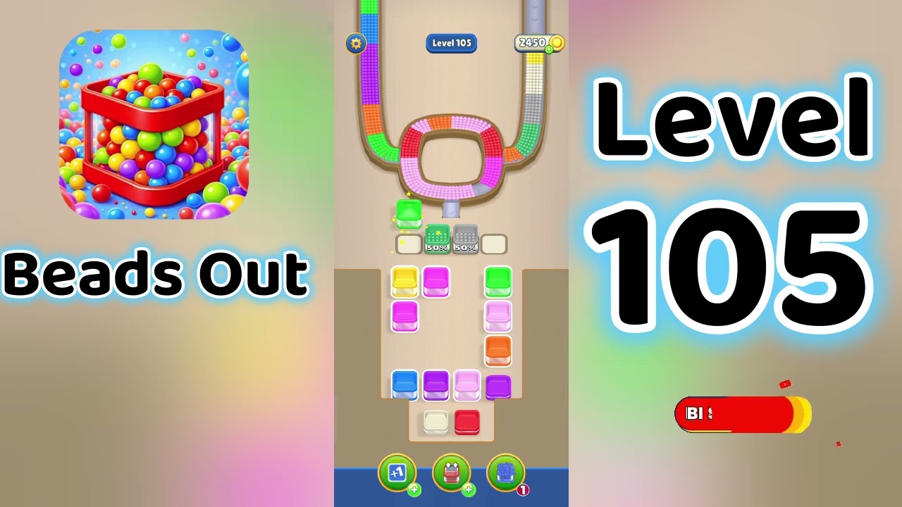Beads Out Level 105  Walkthrough 🧩✨ | Tricky Bead Puzzle Solution | Go Answer