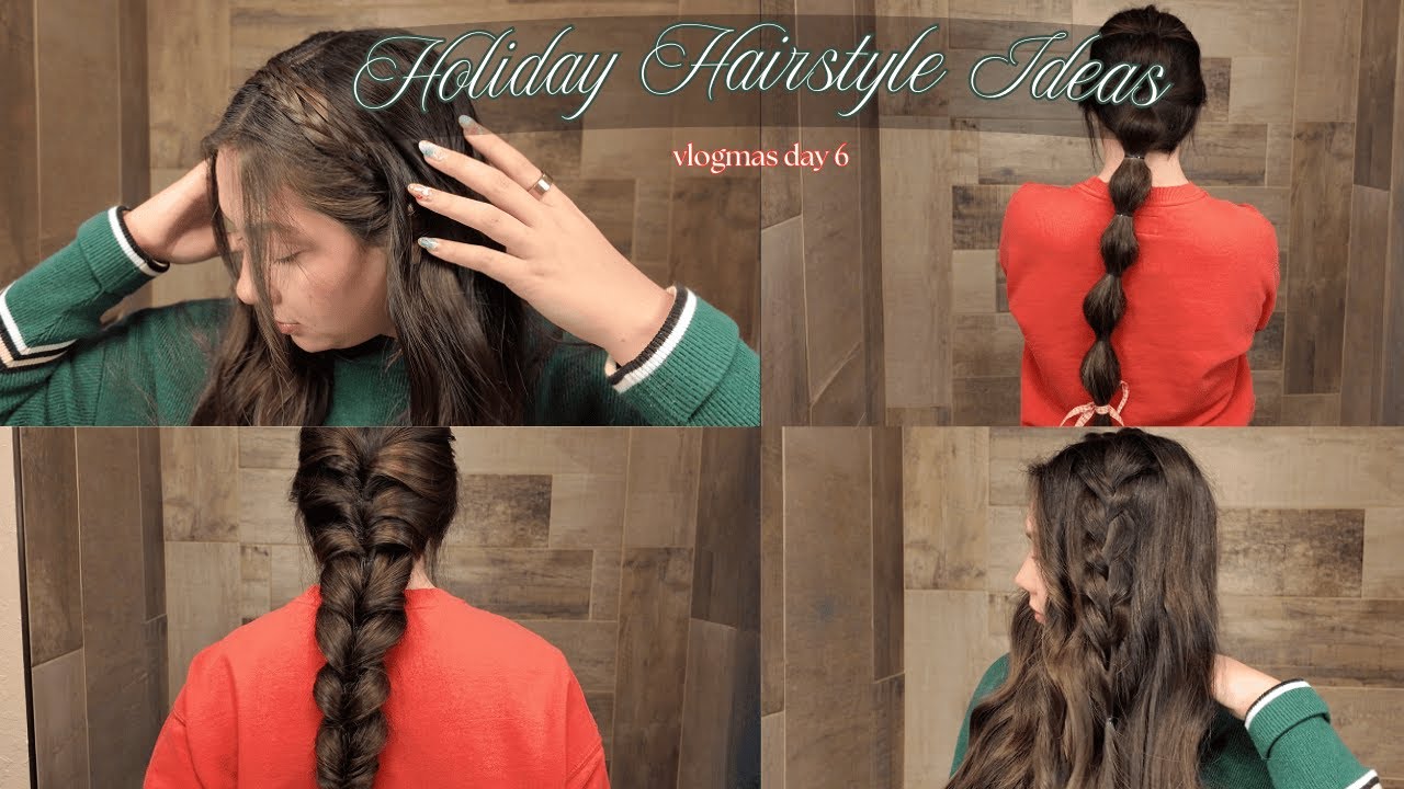 Holiday Hairstyles You Can Do In Minutes✨🎁 | vlogmas day 6