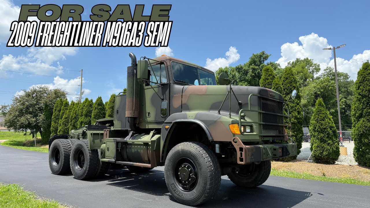 Now For Sale: 2009 M916A3 Freightliner 6x6 Semi Truck Tractor / 45,000 LB Rear Winch!