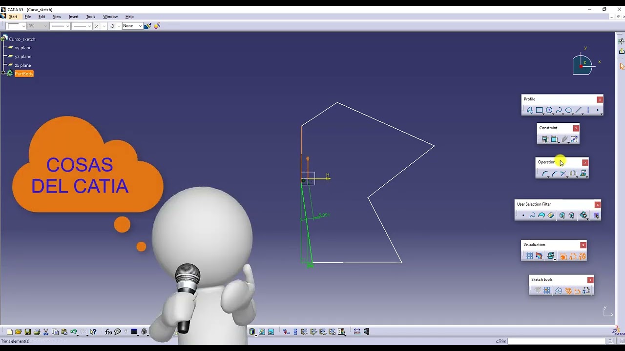 3 - Catia V5 - Sketch básico