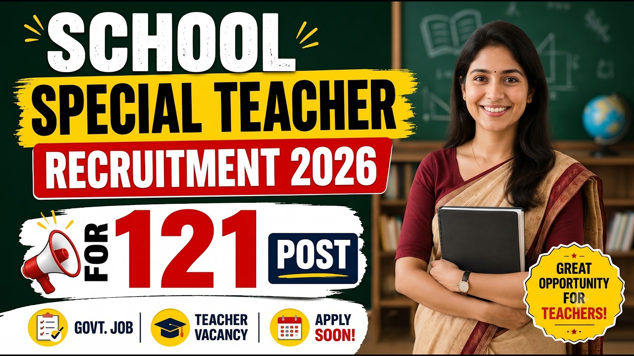Latest Govt Teacher Vacancy 2026 | 121 Posts | Don't Miss | Government Jobs
