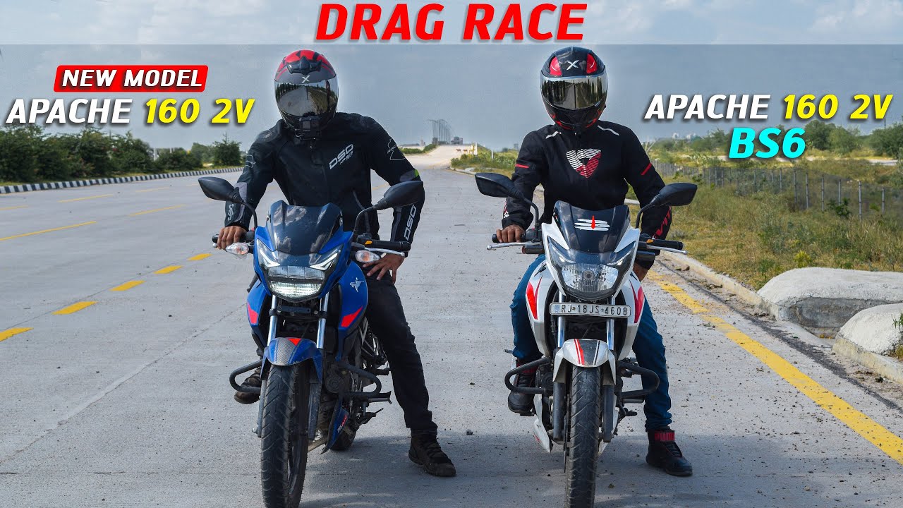 New 2022 APACHE 160 2V vs old APACHE 160 2V BS6 : Drag Race || Top End Race Battle