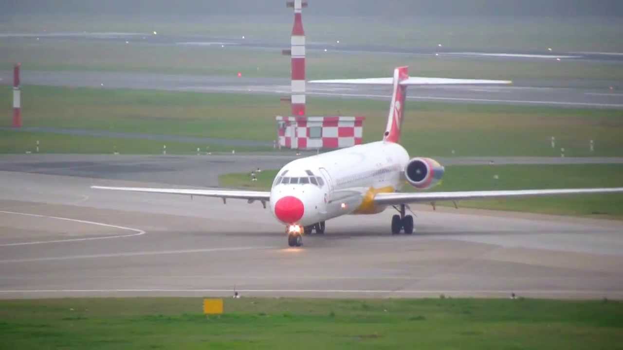 Danish Air Transport McDonnell Douglas MD-87 OY-JRU landing at Berlin Tegel airport - 17.11.2013