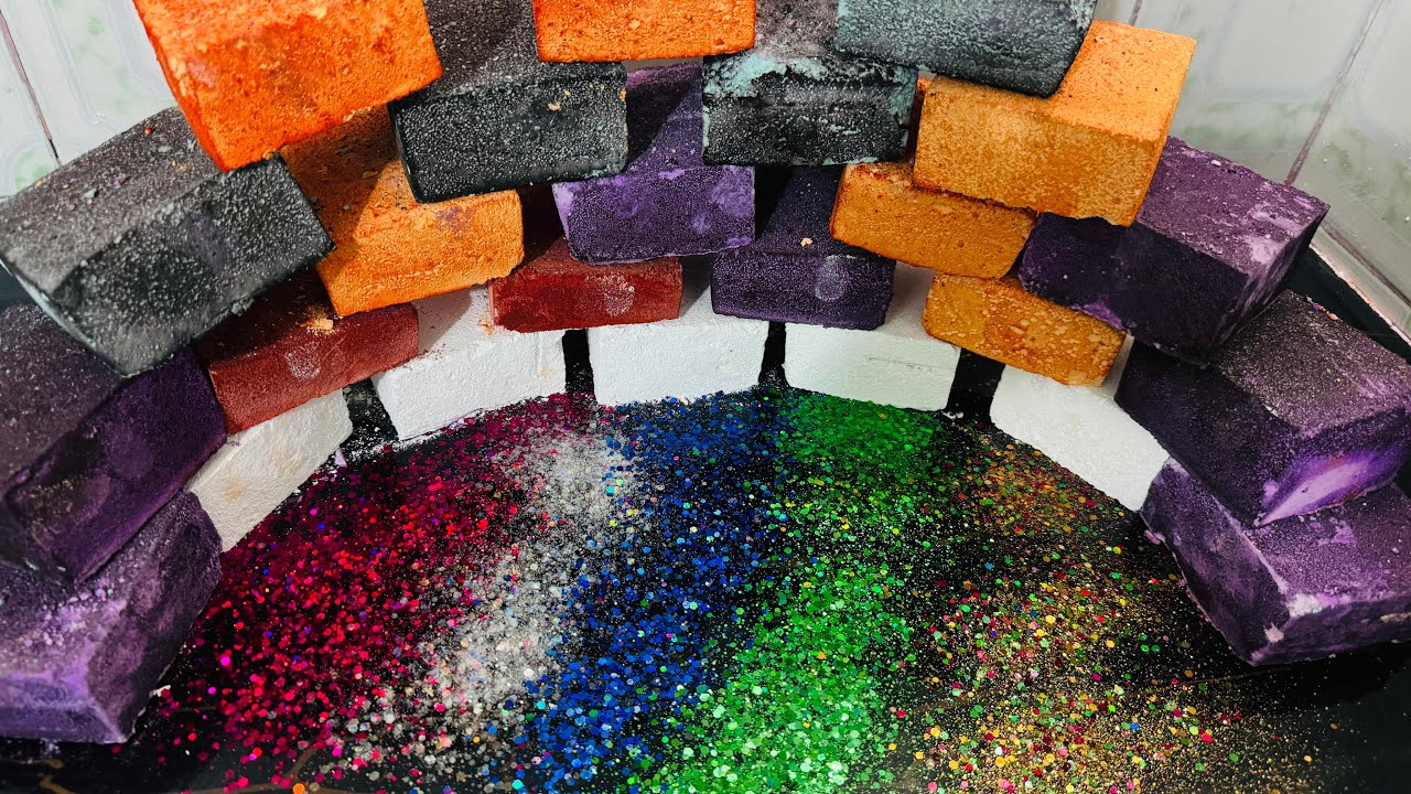 Vibrant Dyed Chalk ASMR Oddly Satisfying  | Sleep aid | Dusty Dyed Chalk