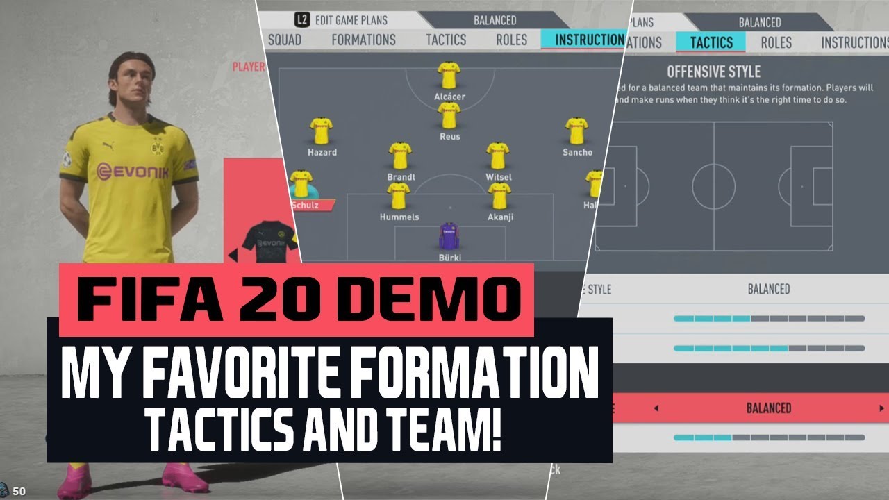 MY FAVORITE FORMATION/TACTICS SO FAR FOR THE FIFA 20 DEMO WITH GAME HIGHLIGHTS