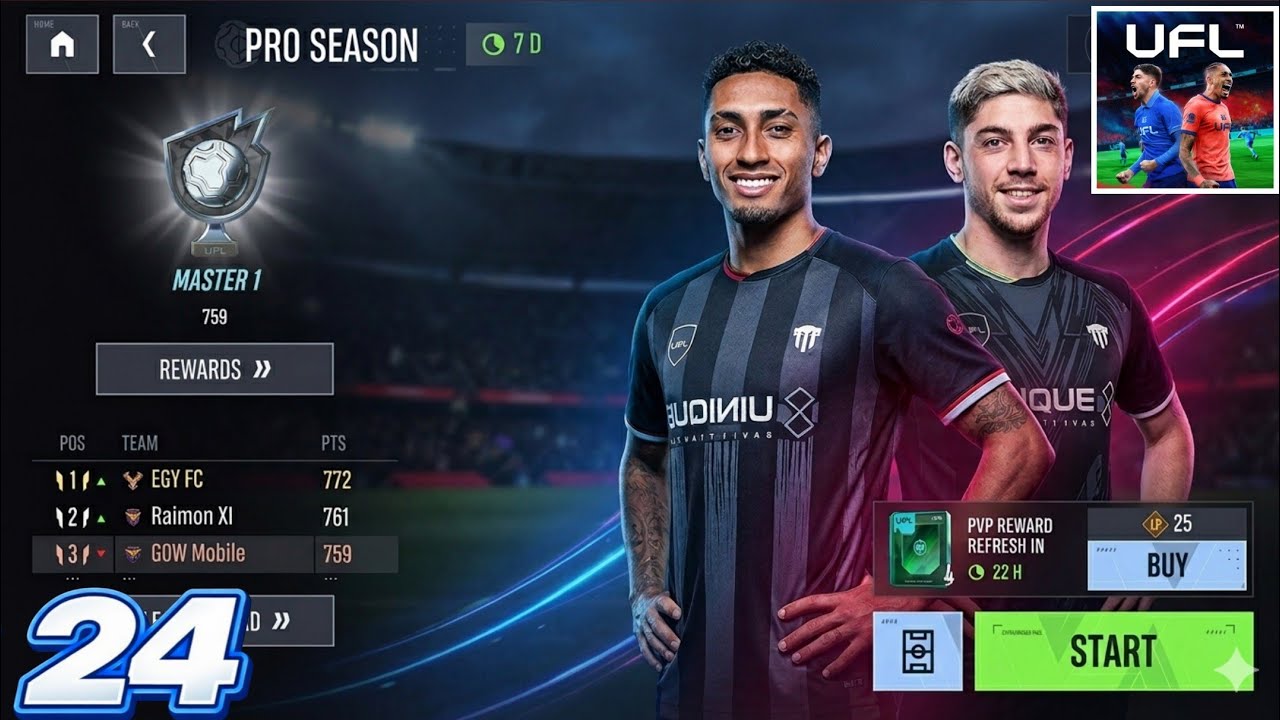 UFL Mobile 2026 ▪︎ Gameplay walkthrough Part 24 ▪︎ Reached Master 1 Rank! Update v0.13.4