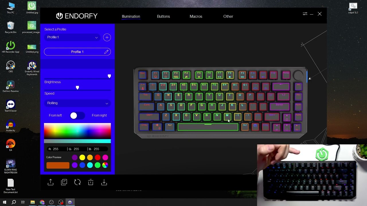 Endorfy Thock &ndash; How to Change Keyboard Illumination Using the App