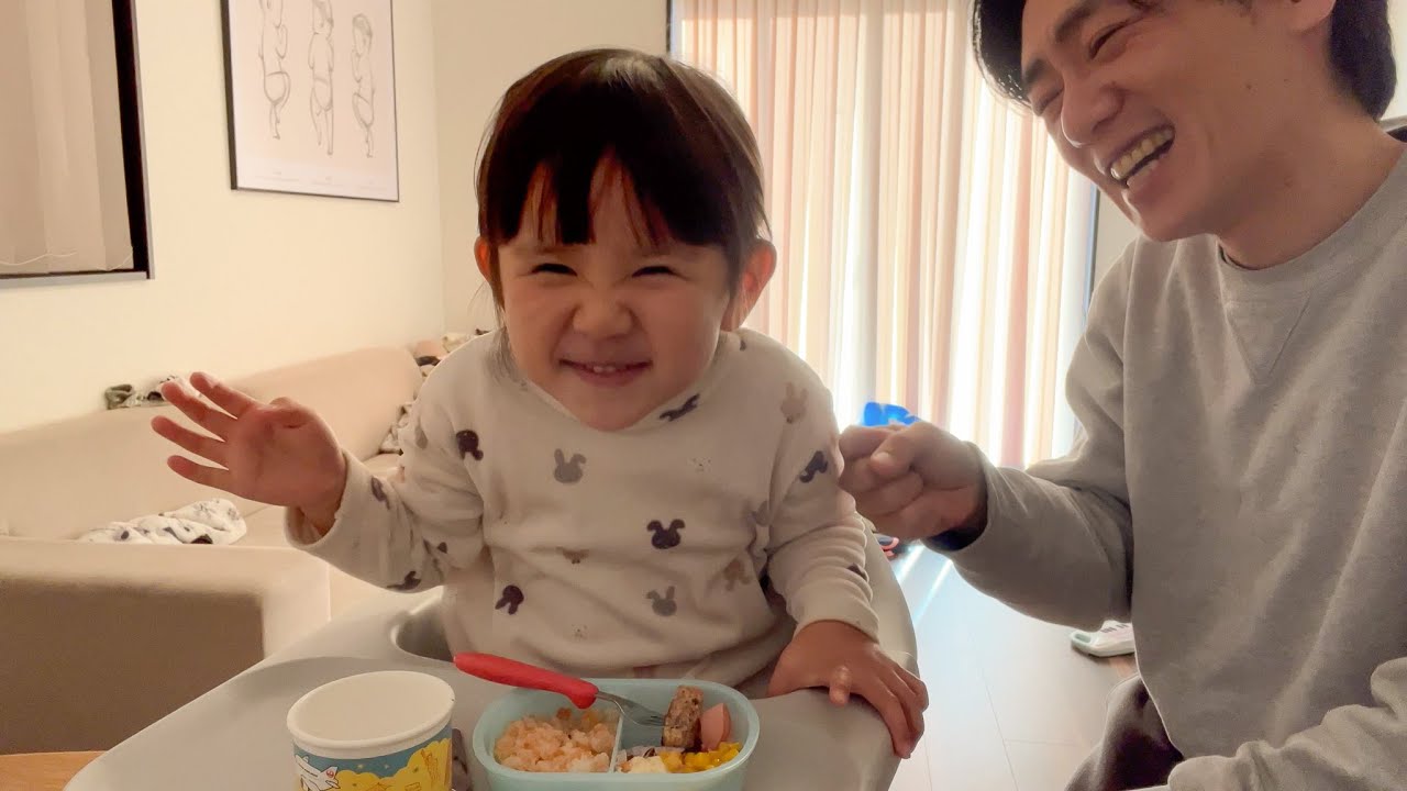 パパを独り占めする3歳児