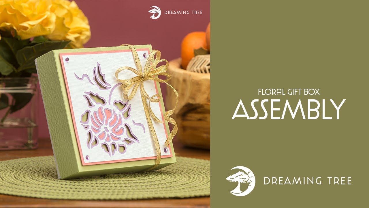 SVG File - Floral Gift Box - Assembly Tutorial (For Cricut, Silhouette, and ScanNCut)