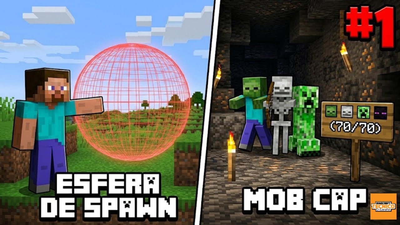 MOB CAP Y ESFERA DE SPAWNEO - Conceptos de Minecraft Técnico #1