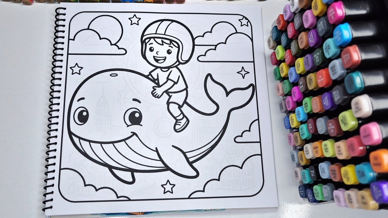 So Happy Dolphin Ride Coloring 🐬 ASMR Cute Cozy Dreamy Relaxing Art