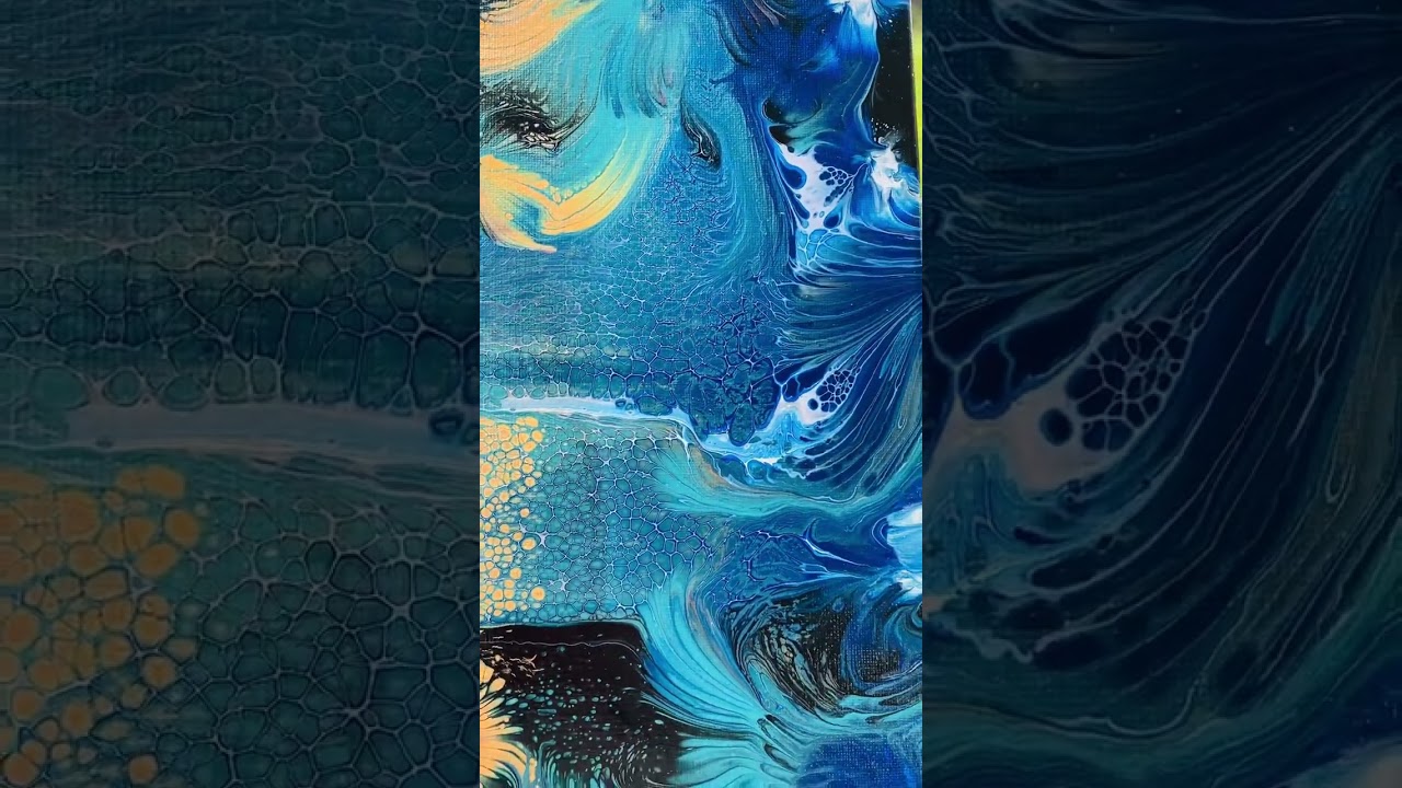 Acrylic fluid art landscape pour &ldquo;blue Hawaii 🌺 &ldquo;