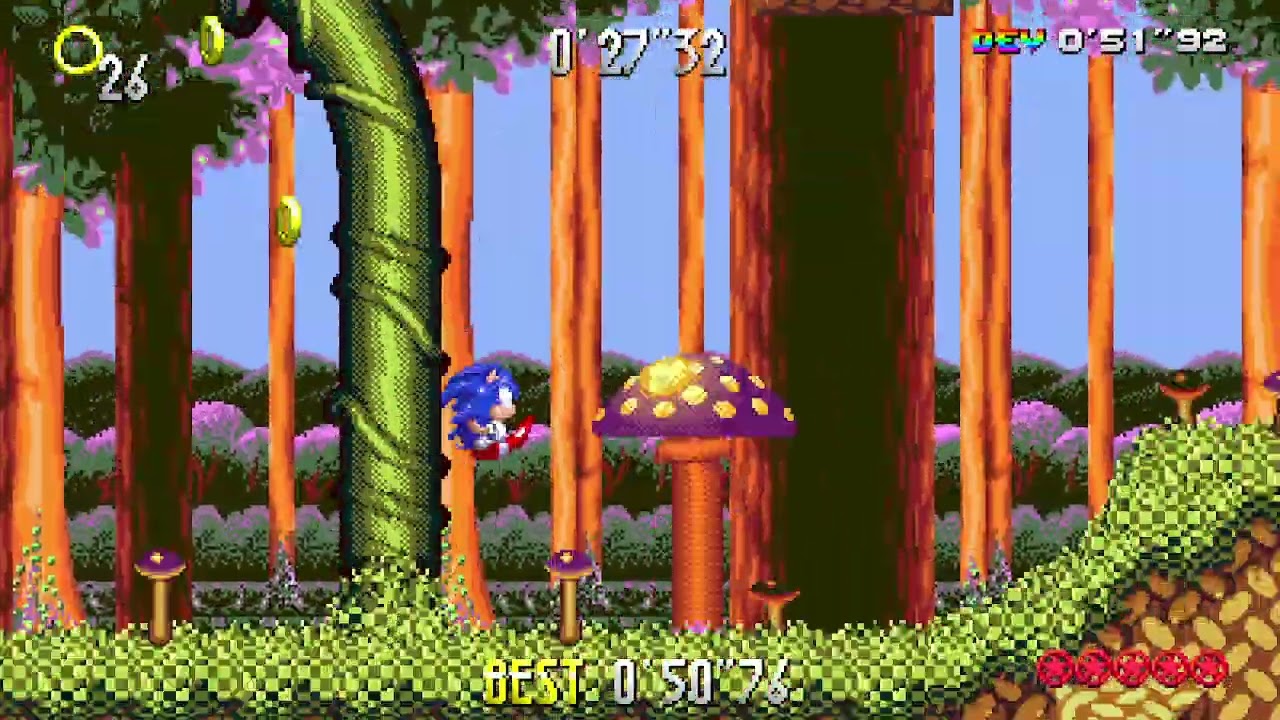 Sonic 3 A.I.R. - D.A. Garden Edition - Time Attack - Mushroom Hill 1 - 0.50.86 (Sonic)