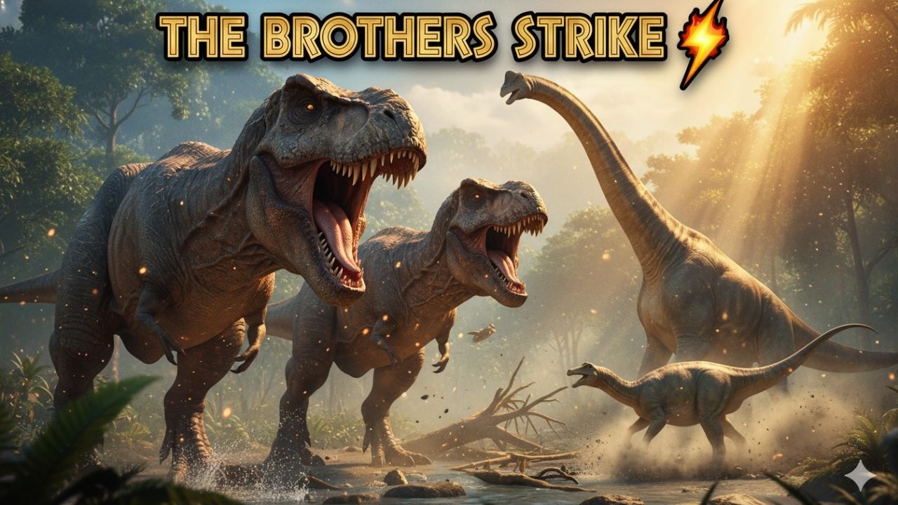 TWO T-REX BROTHERS Hunt Giant Sauropods 🦖 | Alpha & Beta Dominate the Wild!