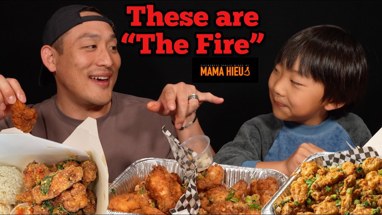 FRIED CHICKEN MUKBANG!!! Vietnamese fried chicken, garlic noodles, etc from MAMA HIEUS