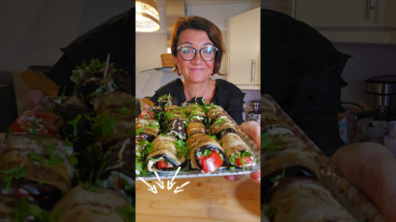 Auberginen-R&ouml;llchen f&uuml;r Eilige: Der schnellste Snack f&uuml;rs Silvester-Buffet!