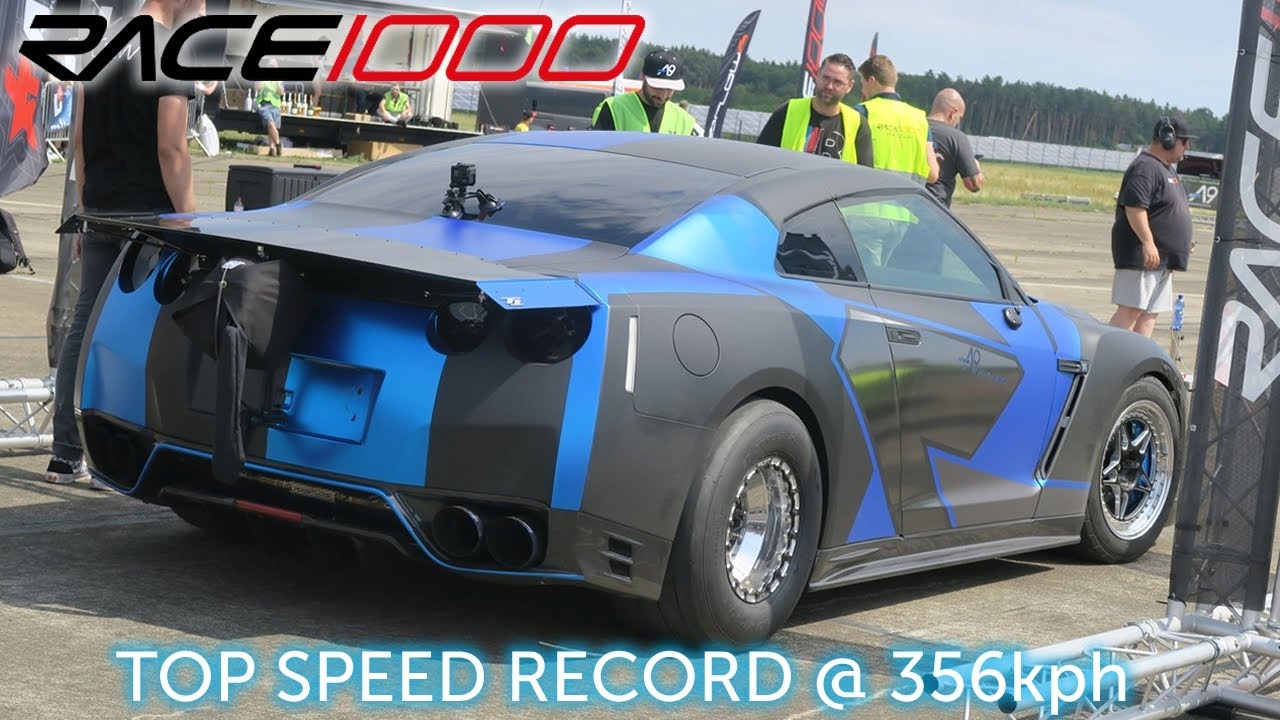 Nissan GT-R R35 by A9 Performance - highest top speed at RACE 1000 Airport Neuhardenberg